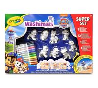 CRAYOLA - Washimals Paw Patrol, Super Set Attività con 8 Cuccioli, 12 Pennarelli Lavabili, Sfondo Colorabile e Spazzolina, Gioco e Regalo per Bambini, da 3 Anni, 74-0251