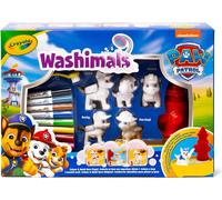 CRAYOLA - Washimals Paw Patrol, Set Attività con 5 Cuccioli, 8 Pennarelli Lavabili, Vasca con Idrante, Spazzolina, Gioco e Regalo per Bambini, da 3 Anni, 74-0291