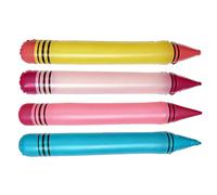 Crayon Balloons - 4 Pieces Inflatable Party Prop | 41.3 Inches Party Balloons for Classroom, Kindergarten, Preschool, Graduation, Birthday, Carnival, Festival Celebration