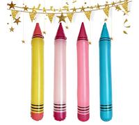 Crayon Inflatable Decorations - 4 Pieces Inflatable Party Prop - 41.3 Inches Large Balloons,for Birthday Carsnival Festival Classrosom Kindergarten Preschool Graduations