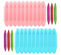 Crayon Mold Stampi per pastelli 2 pezzi Stampi per pastelli riutilizzabili Stampi per pastelli in silicone adatti al forno 10 cavità, Stampi per pastelli a cera 3D a doppia punta Stampo (Blu, Rosa)