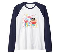 Crayon Shin-chan Carro gelato Tocco pastello Maglia con Maniche Raglan