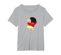 Crayon Shin-Chan Smile Shin-Chan Maglietta, Donna Plus-Size, Grigio Melange, 1X