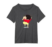 Crayon Shin-Chan Smile Shin-Chan Maglietta, Donna Plus-Size, Grigio Scuro, 2X