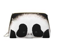 Crayons Leather Borsa per trucco lavabile per donne, borse cosmetiche da viaggio, astuccio portatile con cerniera astuccio organizer, Simpatico panda animale, Taglia unica