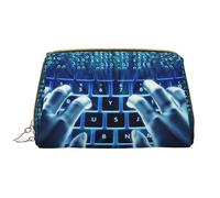 Crayons Leather Borsa per trucco lavabile per donne, borse cosmetiche da viaggio, astuccio portatile con cerniera astuccio organizer, Computer e Internet, Taglia unica