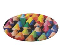 Crayons Tappeto rotondo morbido assorbente tappetino da bagno ingresso antiscivolo tappeto fattoria anteriore posteriore zerbino 80 x 80 cm per camera da letto soggiorno casa decorativo