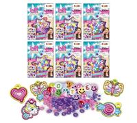 CRAZE BFF Beadys Bag confezione da 6 - Set di braccialetti dell'amicizia, braccialetti Beadys fai da te, set di gioielli per bambini