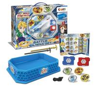 CRAZE Blade Set trottole Trottole da Combattimento a 4 Lame, Trottola con Lanciatore 4X lanciatori, 1x Stadio Arena Trottole Bambini Giocattoli per Ragazzi e Ragazze 32800