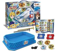 CRAZE Blade Set trottole Trottole da Combattimento a 4 Lame, Trottola con Lanciatore 4X lanciatori, 1x Stadio Arena Trottole Bambini Giocattoli per Ragazzi e Ragazze 32800