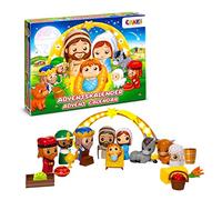 CRAZE Calendario Avvento Presepe Bambini - 24 Sorprese | Presepe bambini 3D con valigetta, 24 figure, libretto storia di Natale in 24 capitoli