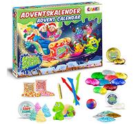 CRAZE Calendario dell'Avvento Slime - 24 Sorprese Magic Slime | Slime colorati, glow in the dark, glitter e accessori creativi - BPA free, senza glutine, dai 3 anni