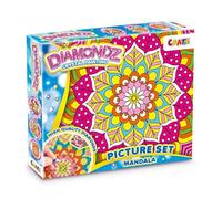 CRAZE DIAMONDZ MANDALA - Set di mandala per bambini, per pittura a mosaico fai da te, per bambini, con accessori, 25 x 35 cm