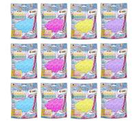 CRAZE Fluffy Mellow - Confezione da 12 sottili, morbidi e facili da allungare, giocattolo antistress in sacchetto da 25 g, per bambini, in 4 colori assortiti