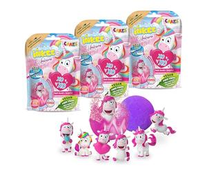 CRAZE INKEE 3 Set Bombe da bagno bambini Unicorno, Bombe da Bagno con Sorpresa per vasca da bagno o piscina gonfiabile. Idea regalo, giochi da bagno ,29428