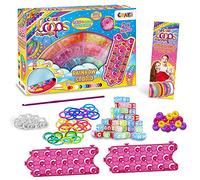 CRAZE Kit elastici per braccialetti fai da te, include schede per anelli di annodamento, bracciali, collane, artigianato per bambini, Rainbow Studio