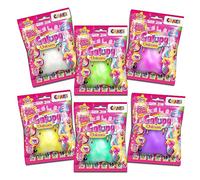CRAZE Magic Slime FOILBAG Confezione da 6x Borsine di slime da 75ml, include statuina di Galupy Unicorno, Slime magico in una borsa