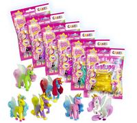 CRAZE Magic Slime FOILBAG Confezione da 6x Borsine di slime da 75ml, include statuina di Galupy Unicorno, Slime magico in una borsa