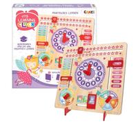 Craze My Learning Clock Princess - Orologio educativo per Bambini in Legno, Calendario per l'apprendimento dei Bambini, da Parete, Colore: Viola