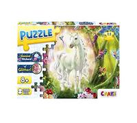 CRAZE Puzzle Unicorn, puzzle da 200 pezzi per bambini con effetto glitter e adesivi, a partire da 8 anni, puzzle per bambini 30257