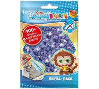 Craze Splash Beadys per bambini, Perline d'acqua confezione di ricarica lilla con glitter 400 pezzi, fai da te, perline d'acqua senza ferro, perline di colla di ricarica