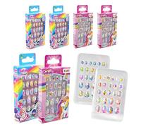 CRAZE Sticker per Unghie Galupy, Confezione da 4-96 Unghie Finte Autoadesive per Bambine, Set Manicure per Bambina