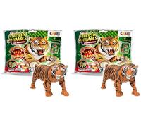 CRAZE Stretchy Animals Big Predators - Figure di animali con pelliccia elastica, imbottitura speciale, effetti speciali e carte da gioco, 16 modelli da collezionare (Confezione da 2)