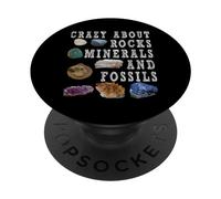 Crazy About Rocks Minerali Fossili Insegnante Studente Geologia PopSockets PopGrip Adesivo