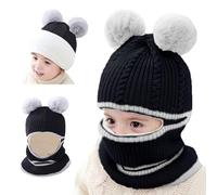 crazy bean Bambini Cappello Inverno Caldo Cappelli Tre in Uno con Maschera per Le Orecchie e Sciarpa Berretti Antivento e Traspirante