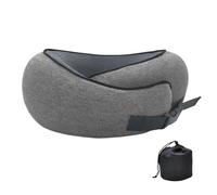 crazy bean Cuscino da Viaggio con Supporto Cervicale Cuscinos per il Collo Regolabile in Memory Foam Ultra Leggero e Portatile Ideale per i Viaggi, i Treni, gli Aerei o per il Riposo a Casa Grigio