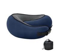 crazy bean Cuscino da Viaggio con Supporto Cervicale Cuscinos per il Collo Regolabile in Memory Foam Ultra Leggero e Portatile Ideale per i Viaggi, i Treni, gli Aerei o per il Riposo a Casa Blu