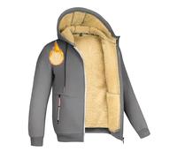 crazy bean Felpa Giacca in Pile Foderata Uomo con Cappuccio Tasche Zip | Giubbotto Invernale Termico, Sportiva Classic Giacche Calda, Palestra Felpati Trekking