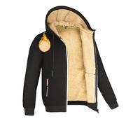 crazy bean Felpa Giacca in Pile Foderata Uomo con Cappuccio Tasche Zip | Giubbotto Invernale Termico, Sportiva Classic Giacche Calda, Palestra Felpati Trekking