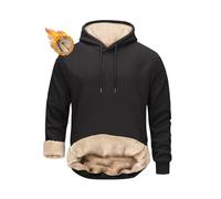 crazy bean Felpa Uomo con Cappuccio in Pile Foderata Hoodie Imbottita Calda | Pullover Invernali Termica, a Maniche Lunghe, Invernale Sportivo Basic Casual, Trekking Palestra