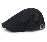 crazy bean Uomo Beret per L'Estate Regolabile Cappello Flat cap Traspirante Golf Berretto Outdoor Sportivo cap-Nero-Taglia Unica