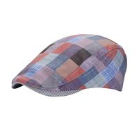 crazy bean Uomo Berretto Piatto in Cotone, Retro Classico Beret,Regolabile Cappello a Punta Uomo Berretto Irlandese Cappello a Quadri（Rosa Rossa）