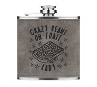 Crazy Beans On Toast Lady Stars 6oz Borsetta Da Tasca In PU Cuoio Grigia