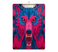 Crazy Beast Wolf Berry Fashion Appunti Foro Standard per Camion di Calcio Driver Dimensioni 9 x 12.5 Tabla para escribir con Clip