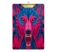Crazy Beast Wolf Berry Hardboard portablocchi rigidi per compiti a casa Pediatric Dimensioni 9 x 12,5 Tablas para escribir Gold Hold