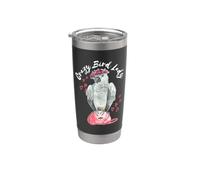 Crazy Bird Lady - Pappagallo grigio africano del Congo Bicchiere termico in acciaio inox doppia parete