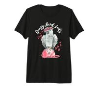 Crazy Bird Lady - Pappagallo Grigio Africano del Congo Maglietta Premium