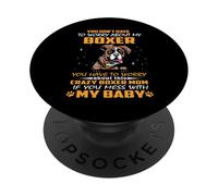 Crazy Boxer Mom Funny Dog Mom Puppy Lover PopSockets PopGrip Adesivo
