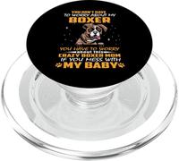 Crazy Boxer Mom Funny Dog Mom Puppy Lover PopSockets PopGrip per MagSafe