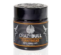 CRAZY BULL Funky Head 100ml - Cera Naturale Opaca a Fissaggio Forte, Finitura Brillante, Ideale per Acconciature Strutturate e Definite, Pasta Modellabile per Tutti i Tipi di Capelli