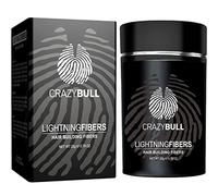 CRAZY BULL Lightning Hair Building Fibers -Black- 22g - Fibre Capillari per Aumentare Volume e Densità, Copertura per Zone Diradate, Fissaggio Duraturo, Effetto Naturale e Realistico