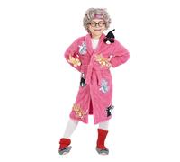 Crazy Cat Lady Bambini Costume Vestaglia & Parrucca Set Uno Misura Per fino A 10