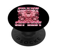 Crazy Cat Lady Funny anni '90 Bootleg Style PopSockets PopGrip Adesivo