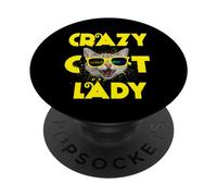 Crazy Cat Lady Funny Kitty Cat Lover For Women Girl PopSockets PopGrip Adesivo