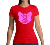Crazy Cat Lady Rosa - T-Shirt - Gatti Amante Animali Love Gattino Gattini