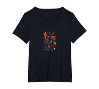 Crazy Cat Lady: Stravagante Regalo per Amanti dei felini Maglietta, Donna Plus-Size, Nero, 4X